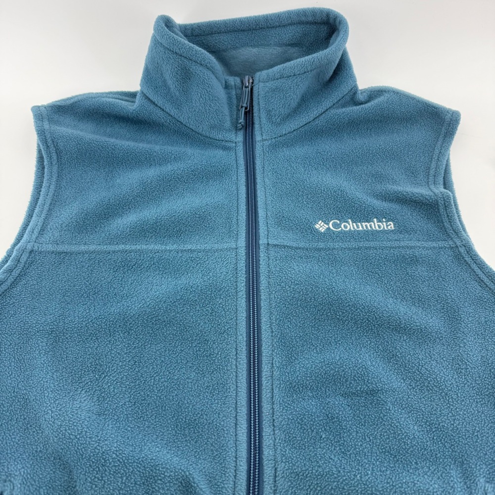 Columbia Mens Steens Mountain Full Zip Fleece Vest Blue Teal XM1570 Size XL